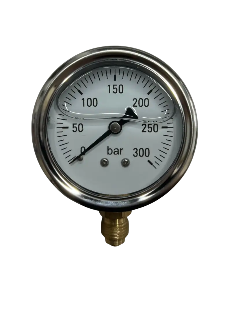 Manómetro 300bar 2.5" Inox/latón Rosca 1/4" c/Glicerina